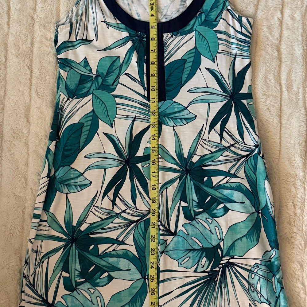 Tommy Bahama Cabana Colores Back Zip White Navy Teal Sz Small Dress MSRP $110 - Picture 6 of 7